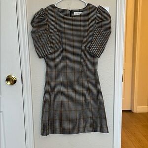 Amanda Uprichard Black and Brown Long Sleeve Dress